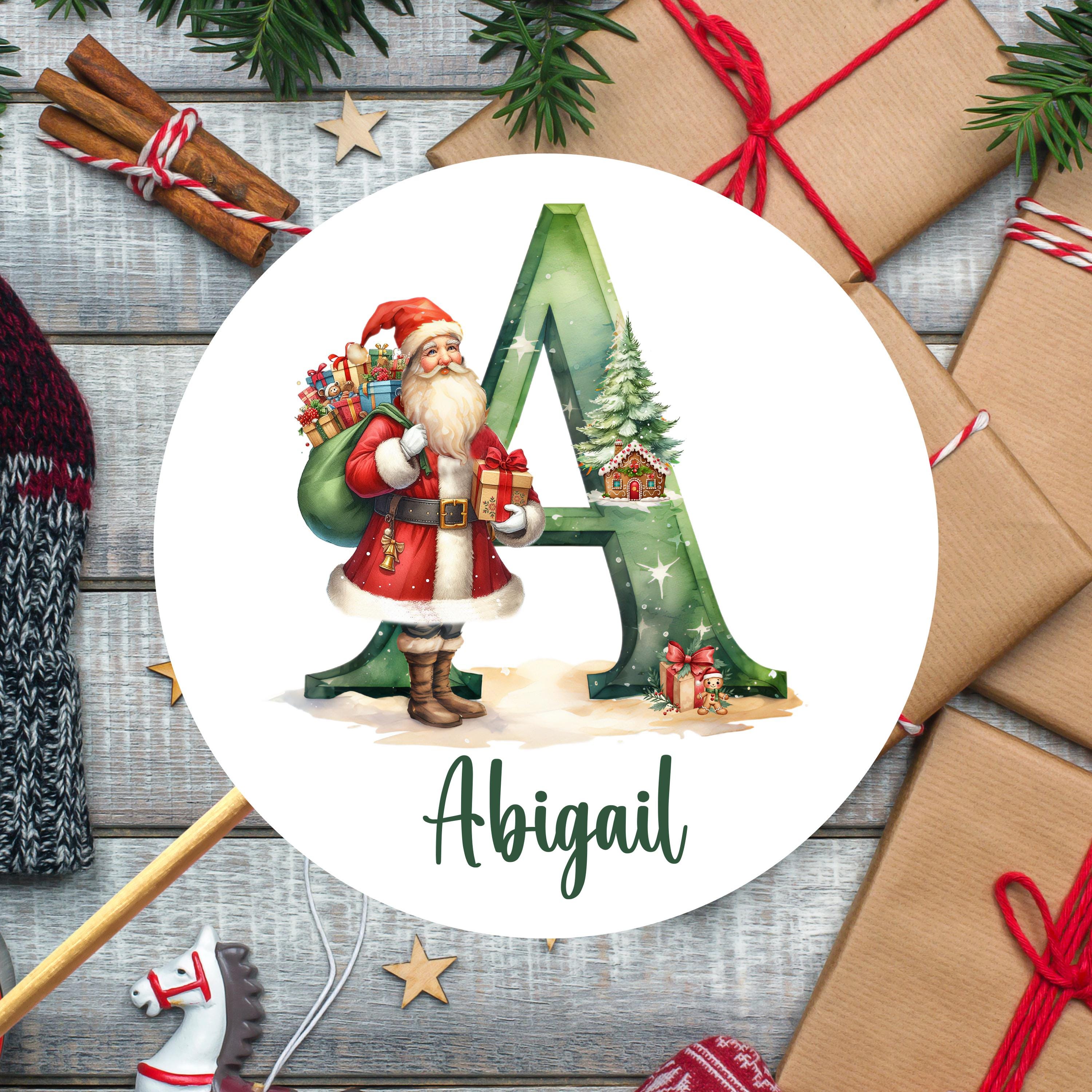 Personalised Christmas Stickers, Name Stickers, Christmas Labels, Festive Stickers, Gift Wrapping, Letter sticker, Gift Tags, Santa Stickers
