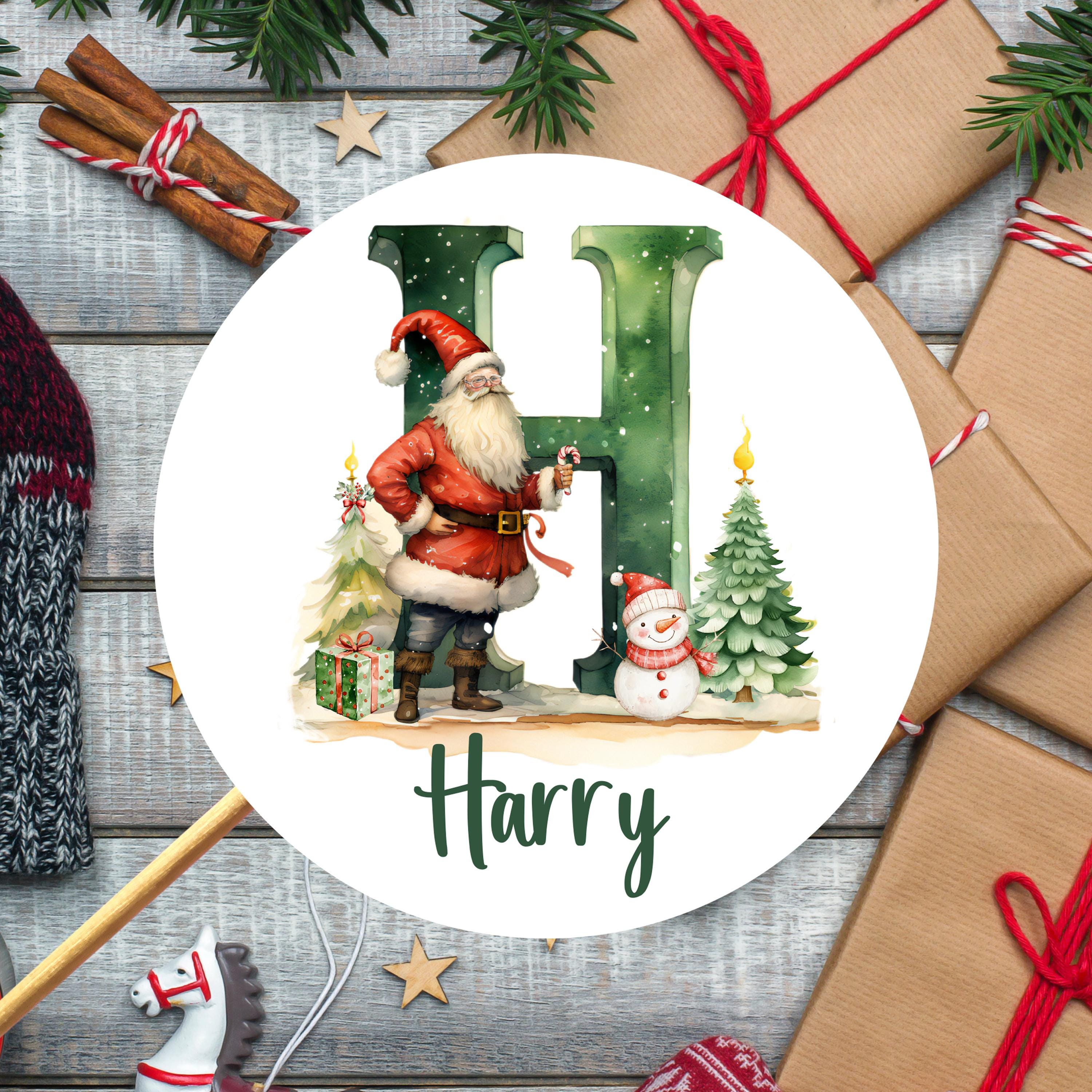 Personalised Christmas Stickers, Name Stickers, Christmas Labels, Festive Stickers, Gift Wrapping, Letter sticker, Gift Tags, Santa Stickers