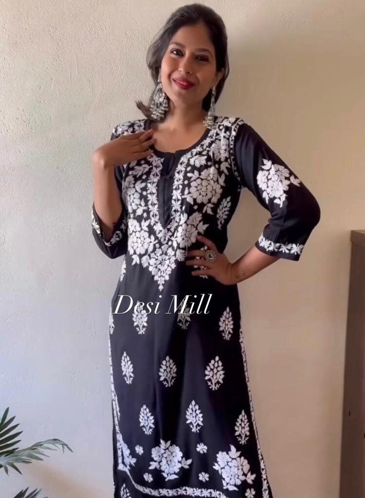 15 Black and White Kurtis Design for Daily use.. - YouTube
