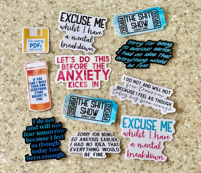 Relatable Stickers Help Mental Health Stickers: Laptop Decal-waterproof-anxiety - Etsy