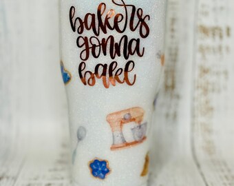 Bakers Gonna Bake Glitter Tumbler: Cooking-Baking-Star Baker-Stainless Steel-Epoxy