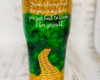 Glinda Tumbler: Wizard of Oz Alcohol Ink Stainless Steel Tumbler