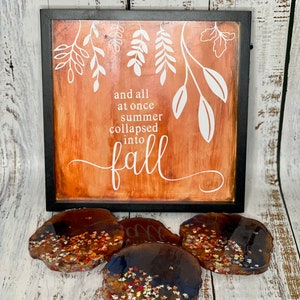Collapsed into Fall Sign: Oscar Wilde Quote-Autumn-Leaves-Fall Decor-Wall Hanging
