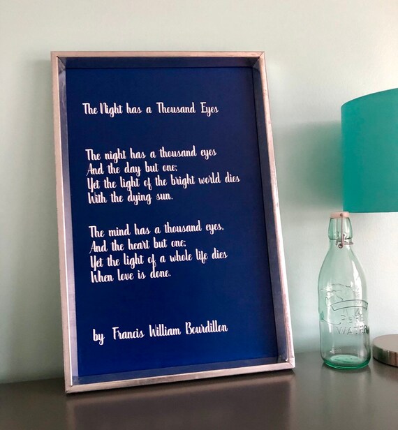 The Night Has A Thousand Eyes Sign Francis William Etsy The Night Has A Thousand Eyes Sign Francis William Etsy