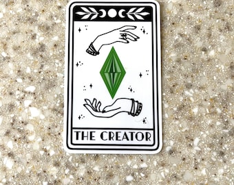 Sims “The Creator” Sticker: Laptop Decal-Waterproof-Tarot-Teacher-Gamer