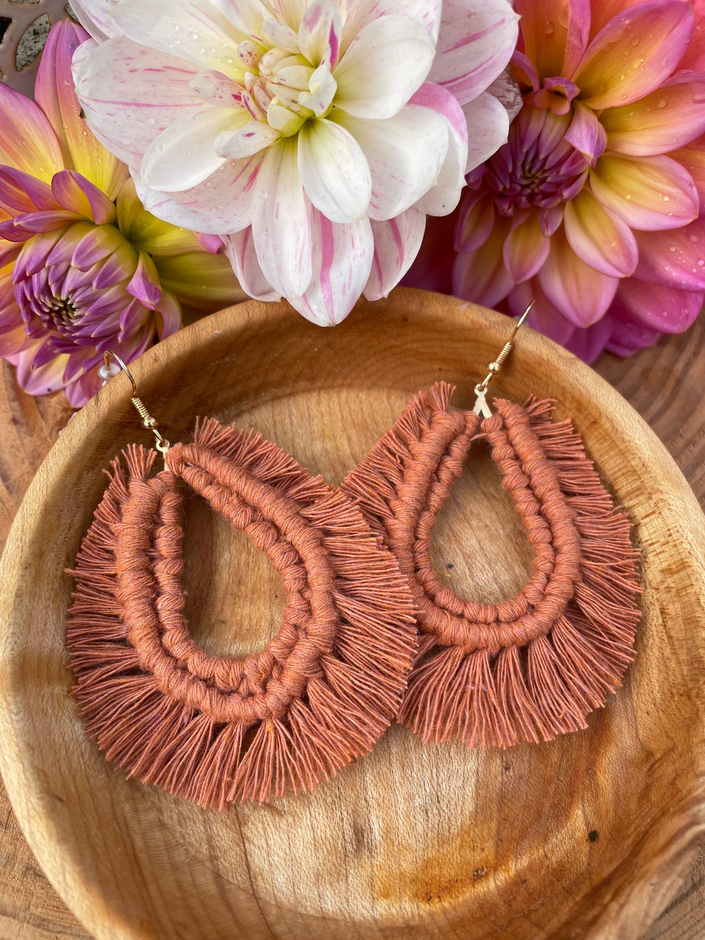 Brown macrame earrings paparazzi deals