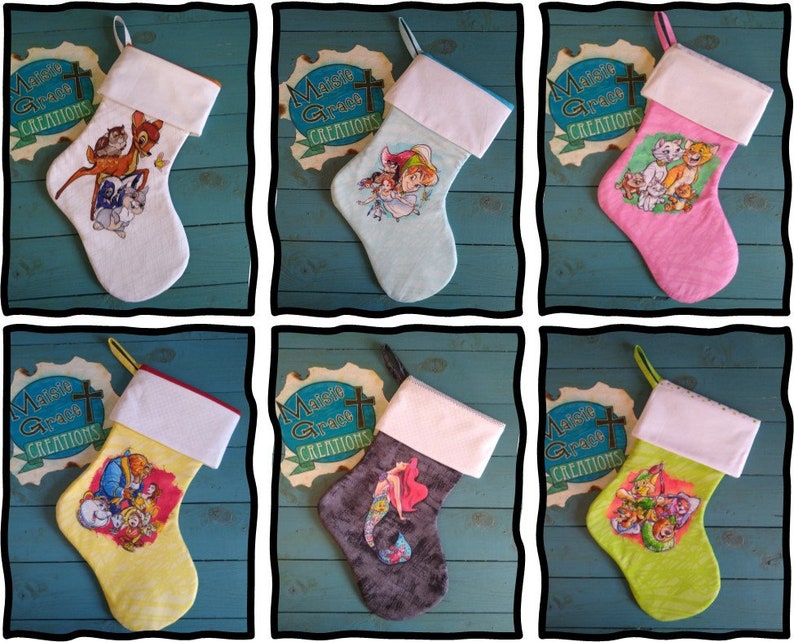 Christmas Stockings Disney Characters Etsy