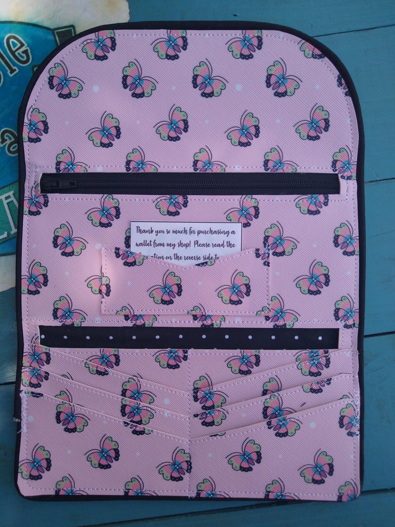 Trifold Wallet Butterflies Etsy
