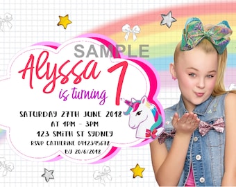 Jojo Siwa Theme Birthday Invitation Fully Editable and Custom Active - Etsy