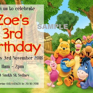 Winnie The Pooh invitations