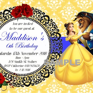 Beauty and the Beast invitation