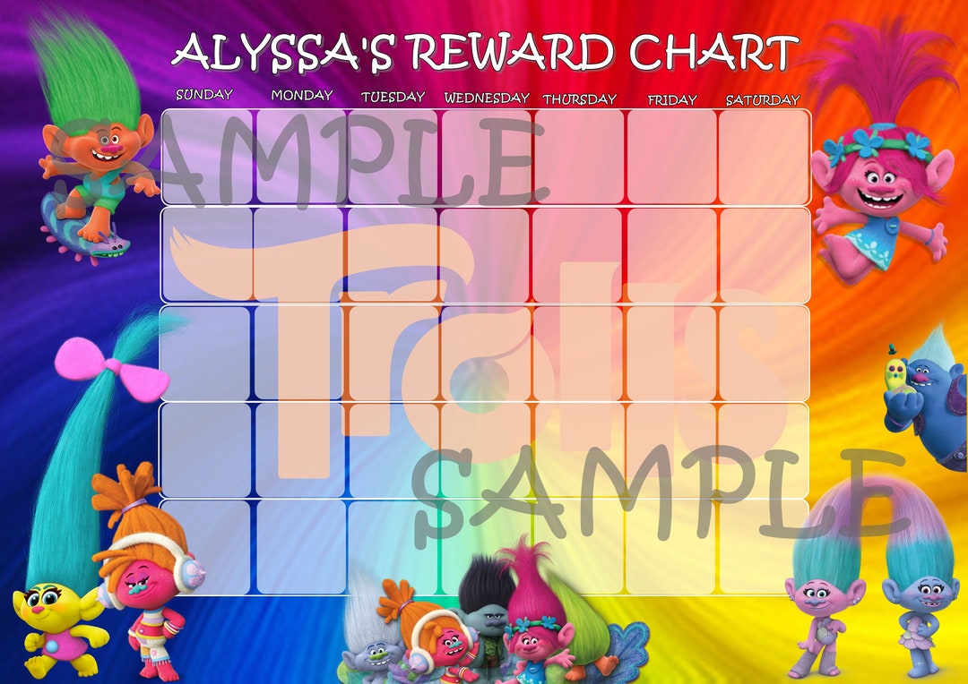 Trolls Reward Chart - Etsy