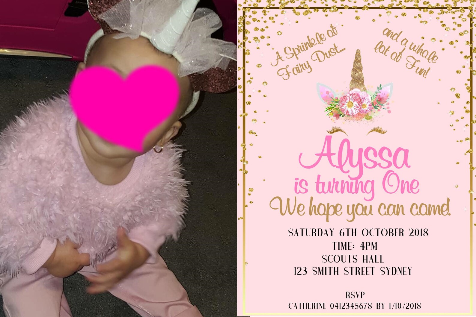 Printable Unicorn Horn Photo Invitations Printable Unicorn Horn Photo Invitations