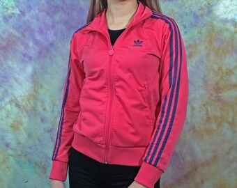 adidas track jacket women's pink