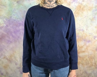Vintage Polo Ralph Lauren Sudadera Crewneck Tamaño Medio Azul | Etsy México