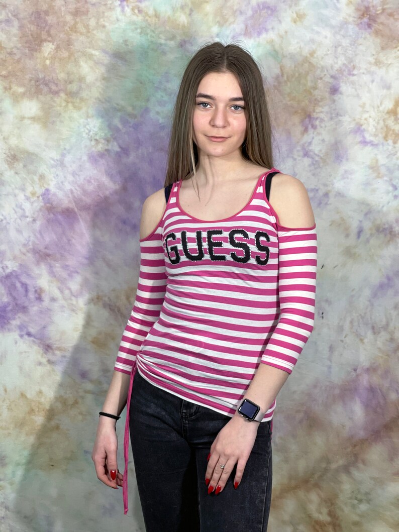 pink guess tank top