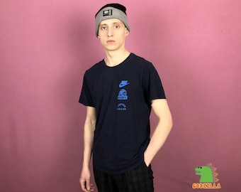 Navy Blue Nike Tee - Etsy