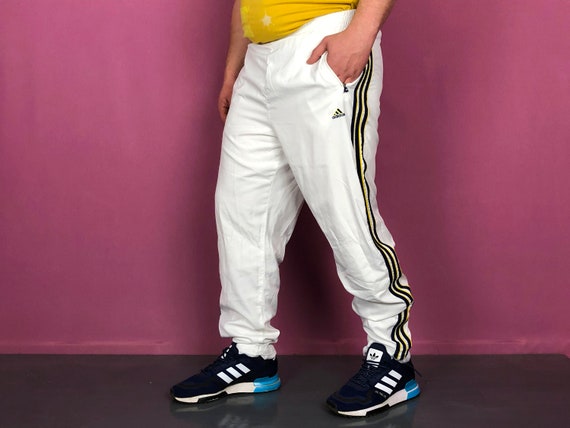 90's Adidas Vintage Men's White and Black Track Pants Etsy Zealand