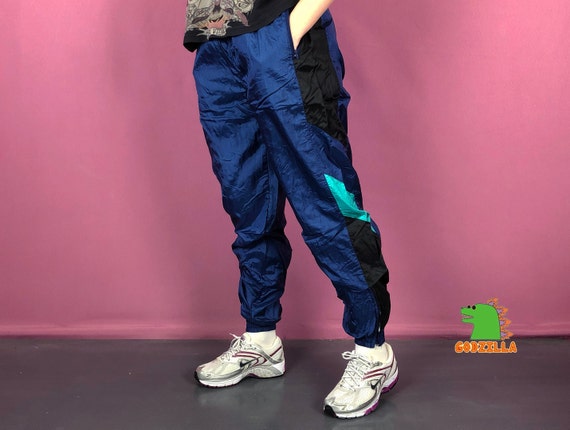 90s Vintage Men's Blue Black Track 