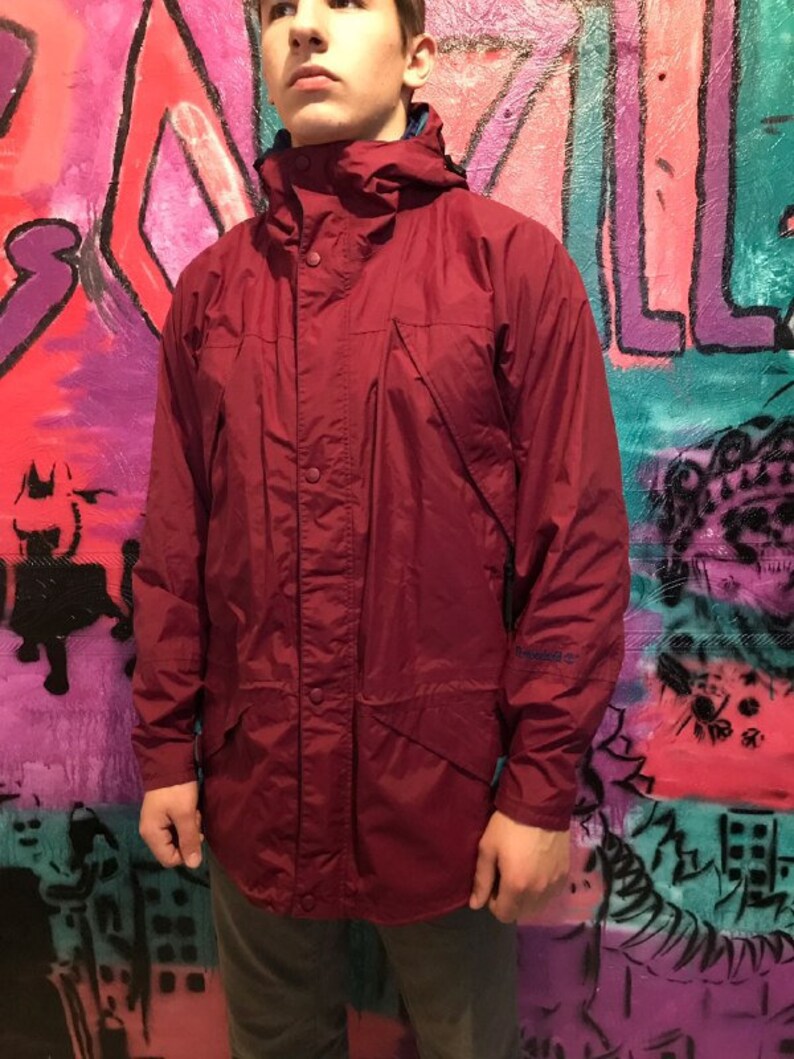 red timberland jacket