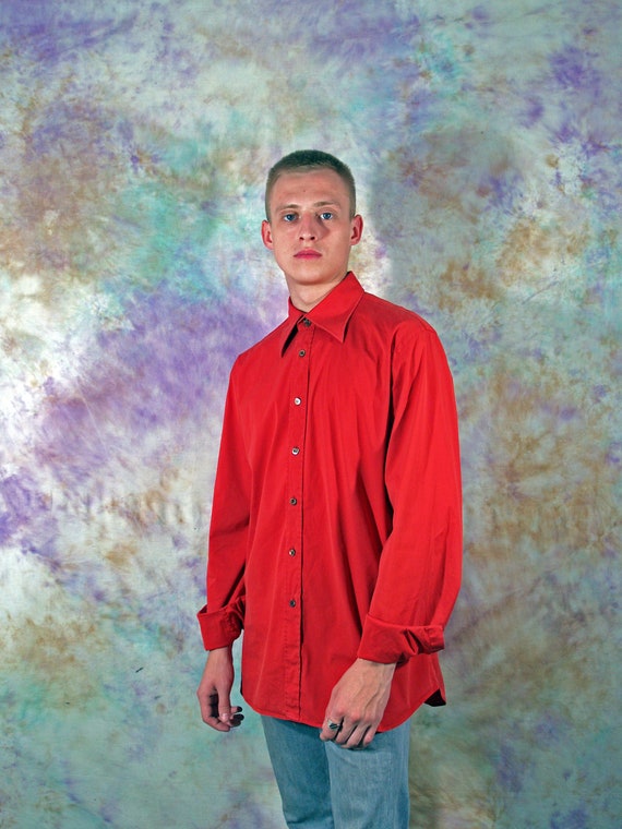 Vintage Prada Red Men's Formal Shirt 