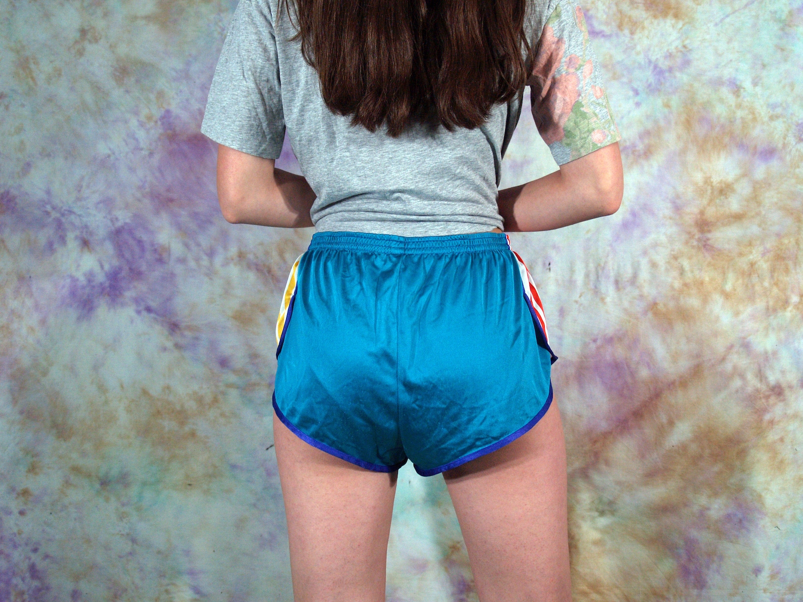 women blue adidas shorts