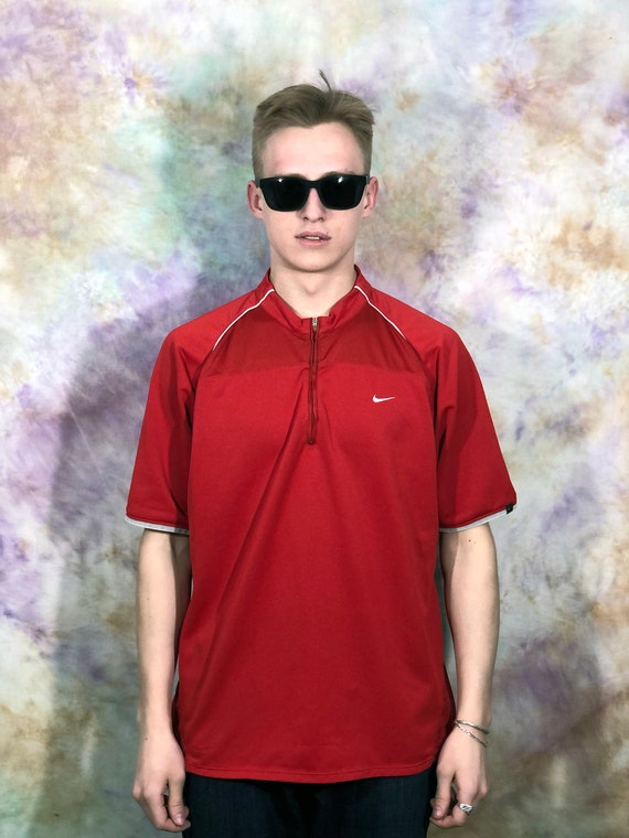 nike quarter zip red