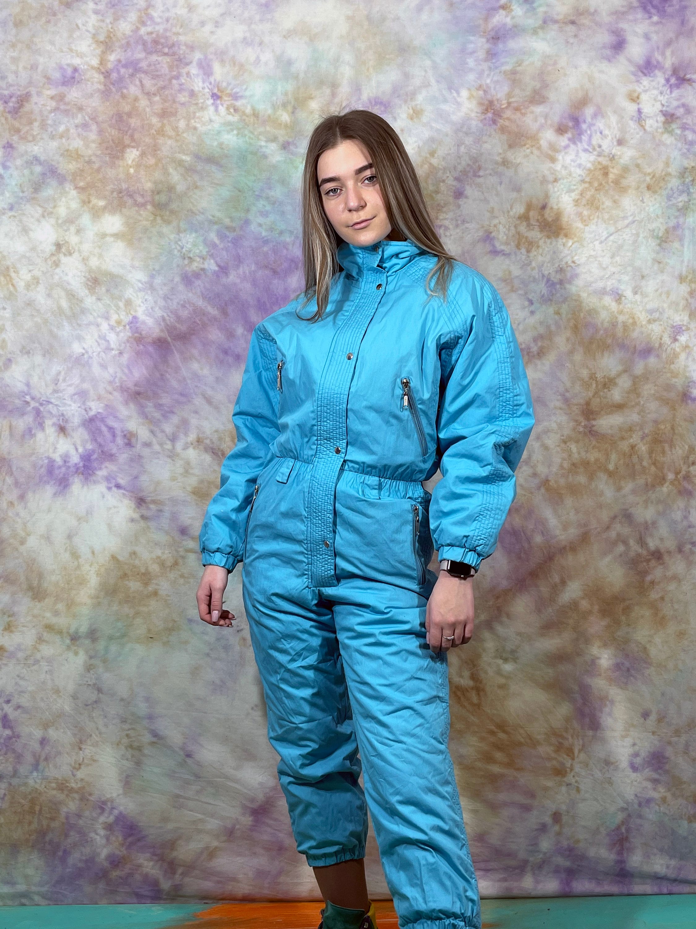 90s Vintage Women's Blue Ski Overalls Winter Ski Suit Etsy