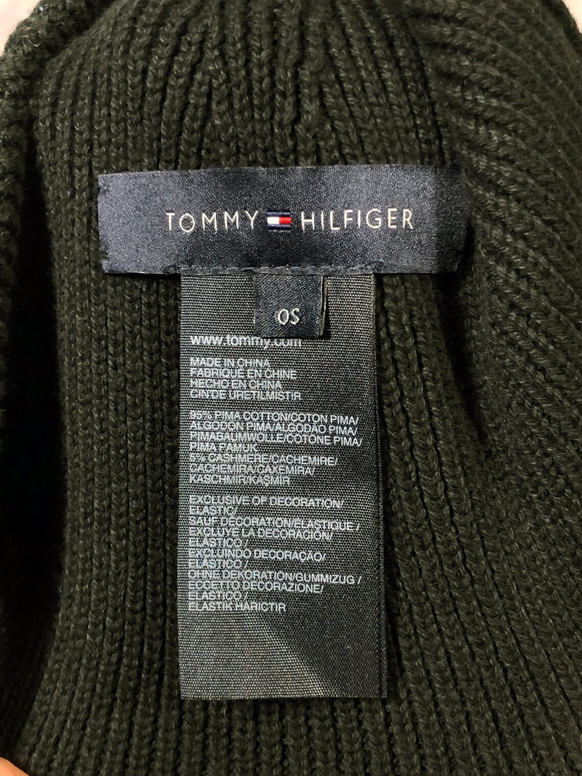 Tommy Hilfiger Vintage Black Beanie Winter Hat Retro Skullcaps | Etsy