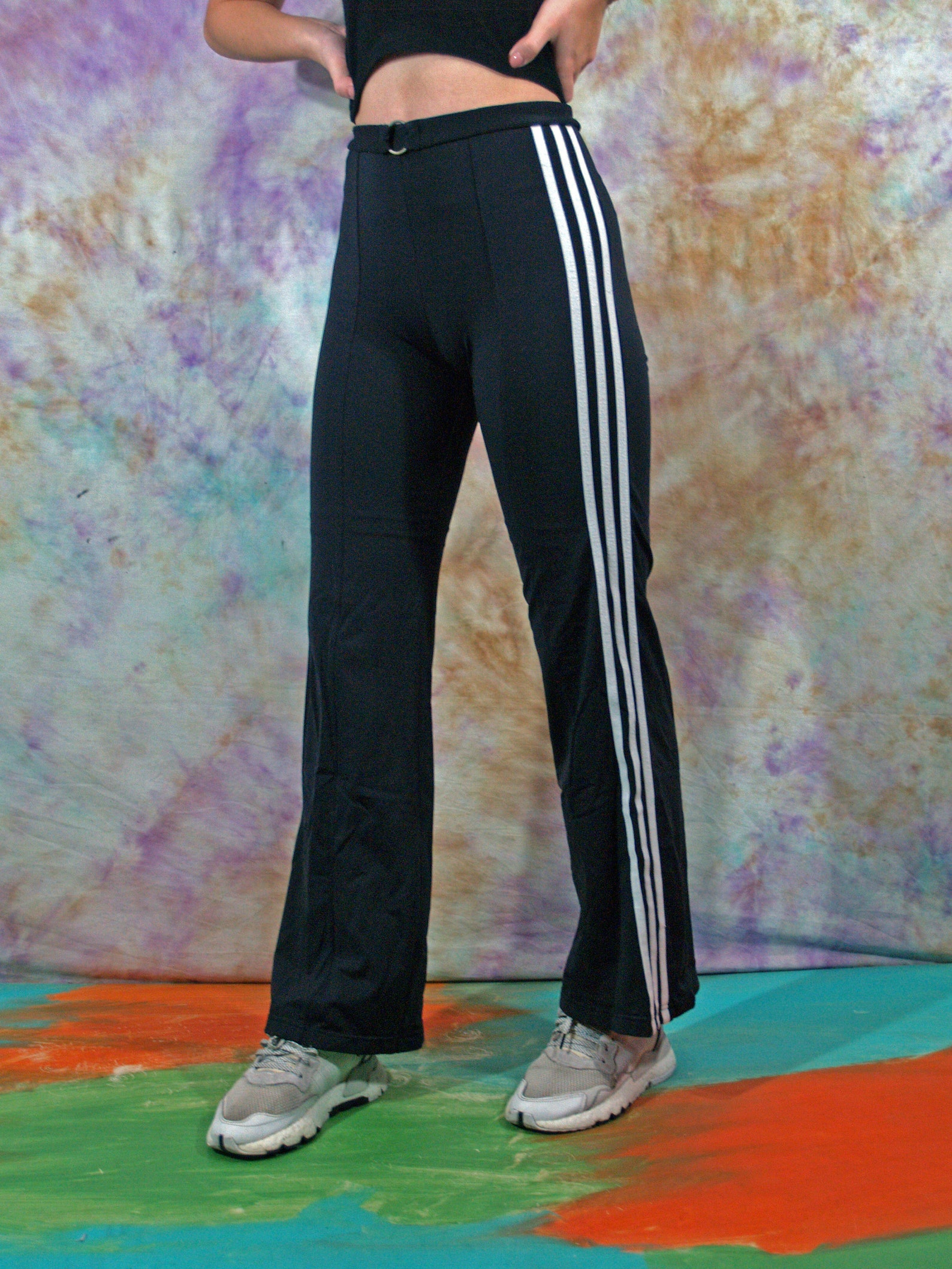black adidas striped pants