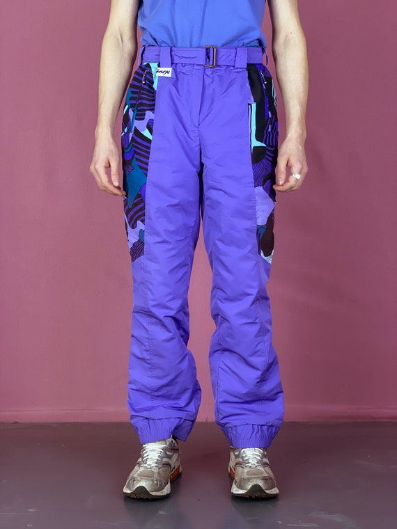 Vintage Men's Purple Abstract Ski Pants 