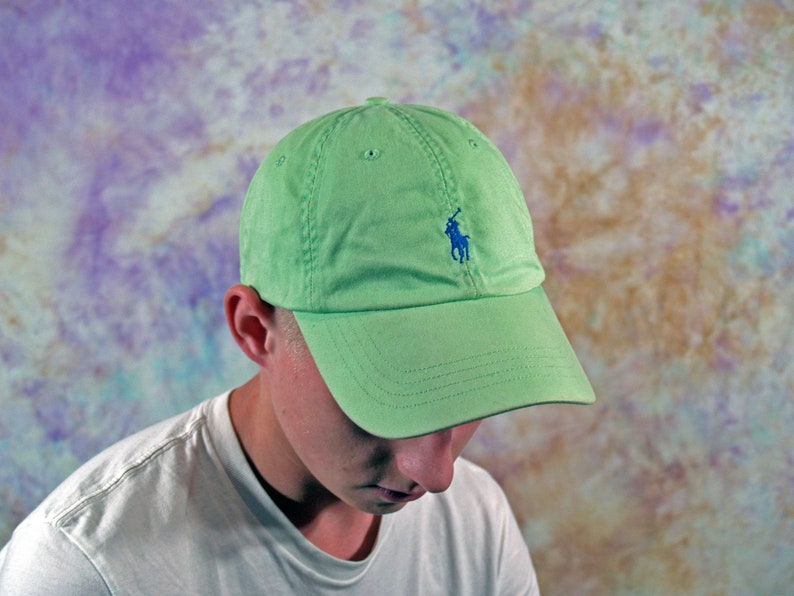 Fred Perry Vintage Unisex Cap 90s 80s Retro Striped White Blue Green Hat Small Logo Streetwear Casual English Style