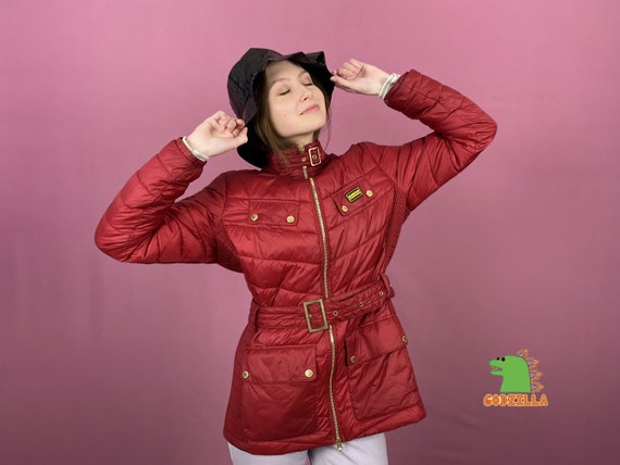 Barbour International Vintage Women's Red Down Jacket