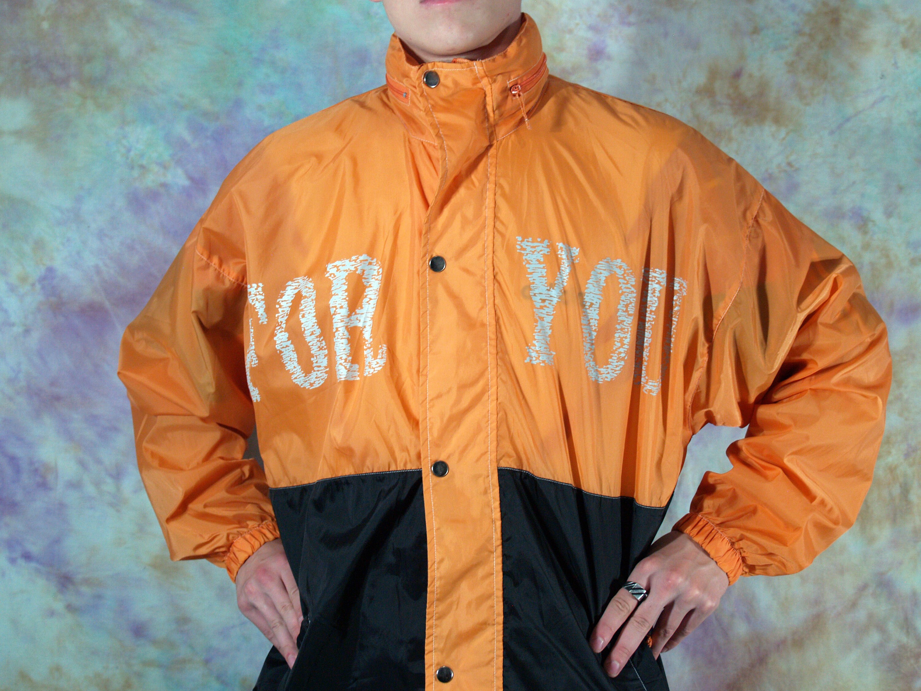 Vintage 90's Mens Orange and Black Rave 