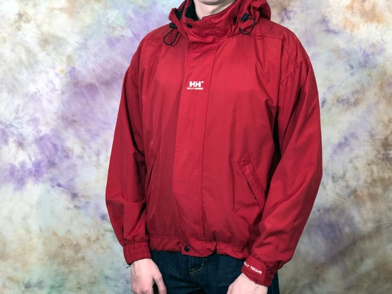 Helly Hansen Vintage Men's Red Windbreaker Retro Jacket