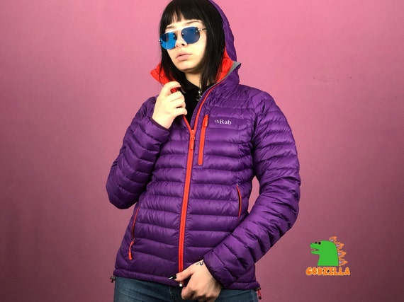 RAB Vintage Women's Winter Purple Down Jacket Retro Outdoor Micro Puffer Jacket