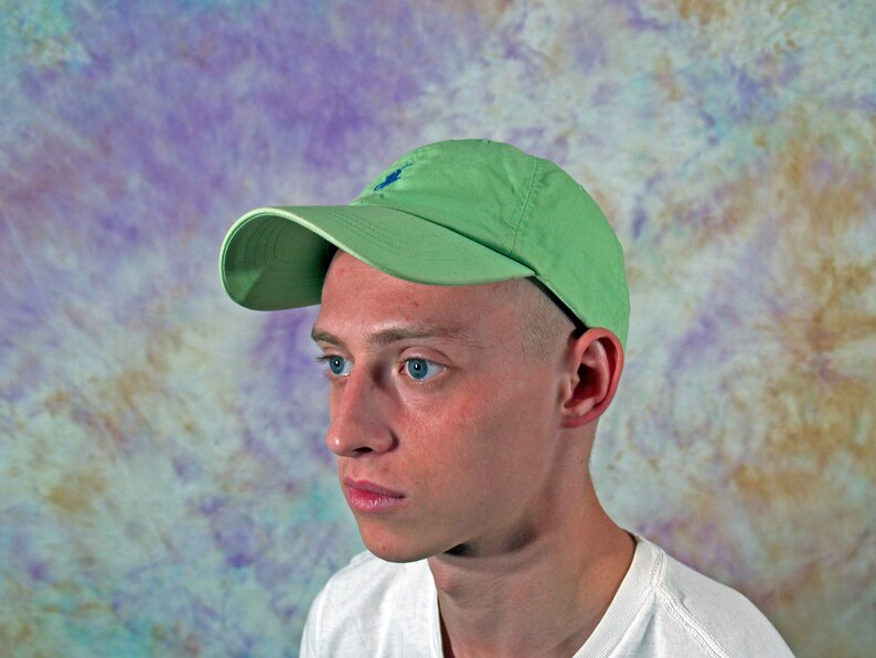 Fred Perry Vintage Unisex Cap 90s 80s Retro Striped White Blue Green Hat Small Logo Streetwear Casual English Style