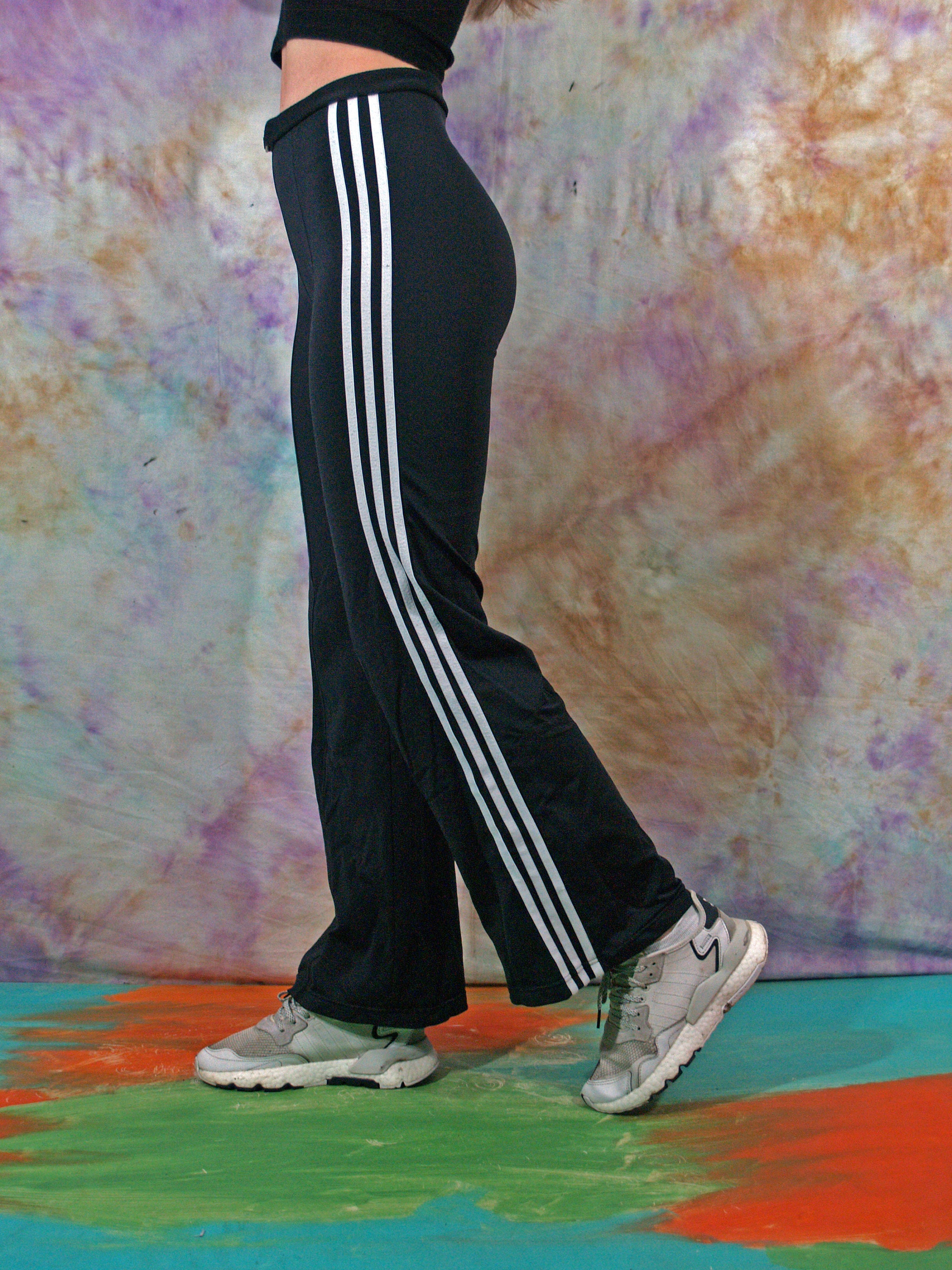 90s Adidas Vintage Women's Black Striped Pants Retro Track | Etsy