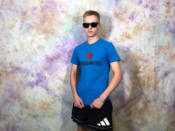 Dsquared2 Vintage Men's Big Logo Blue T 