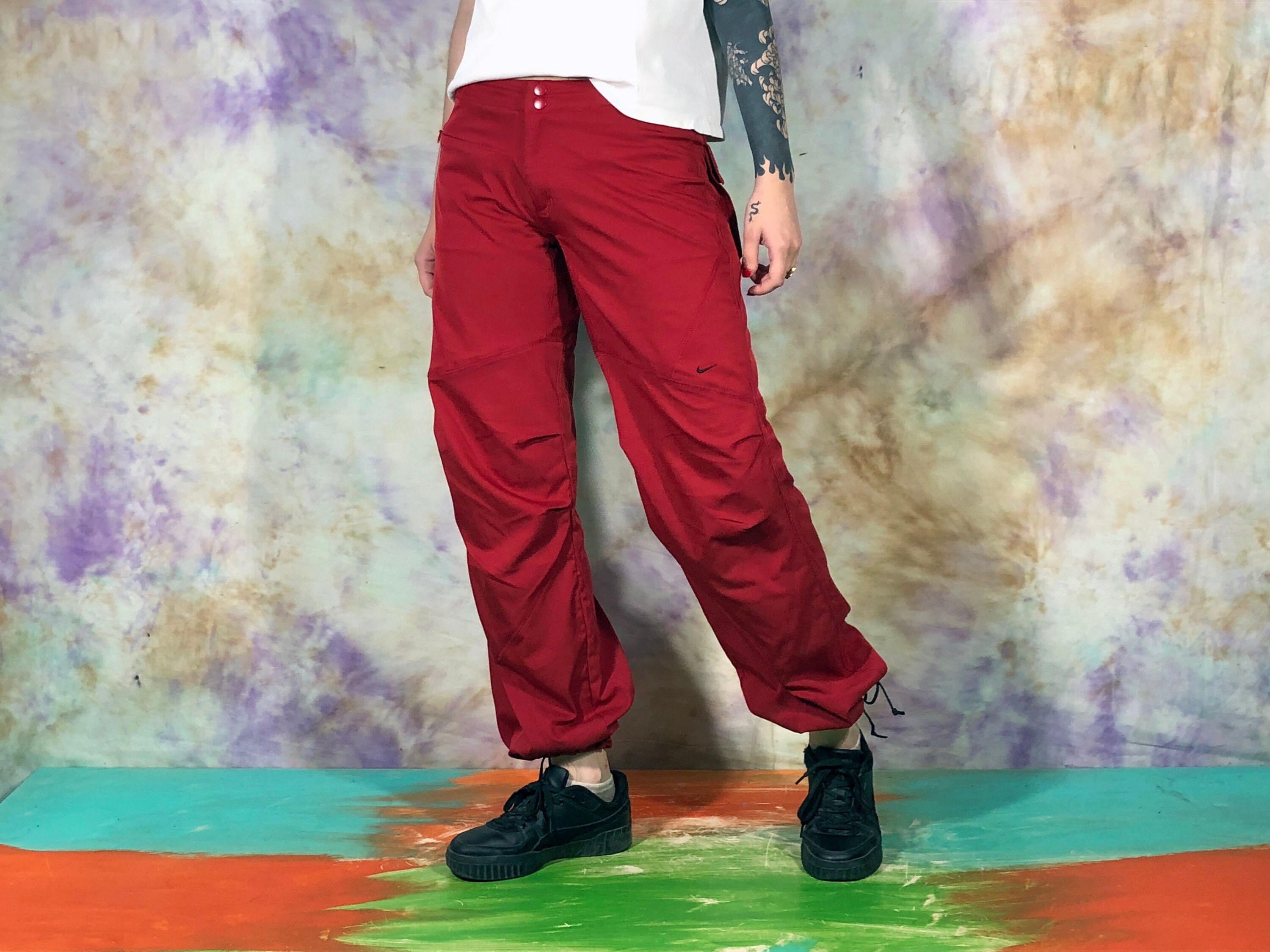 Vintage Nike Men's Red Windbreaker Pants Etsy