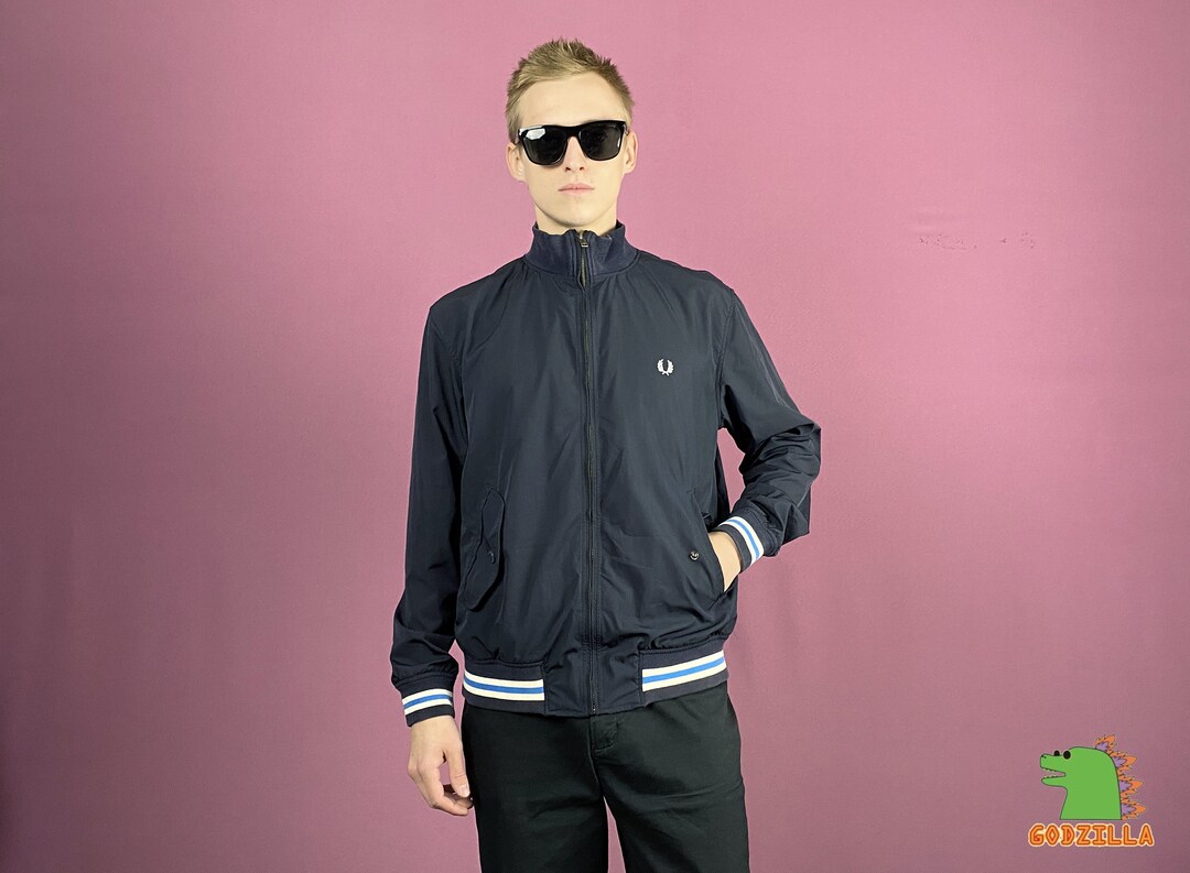 Fred Perry Vintage Herren Schwarze Jacke Retro Windbreaker Etsy.de