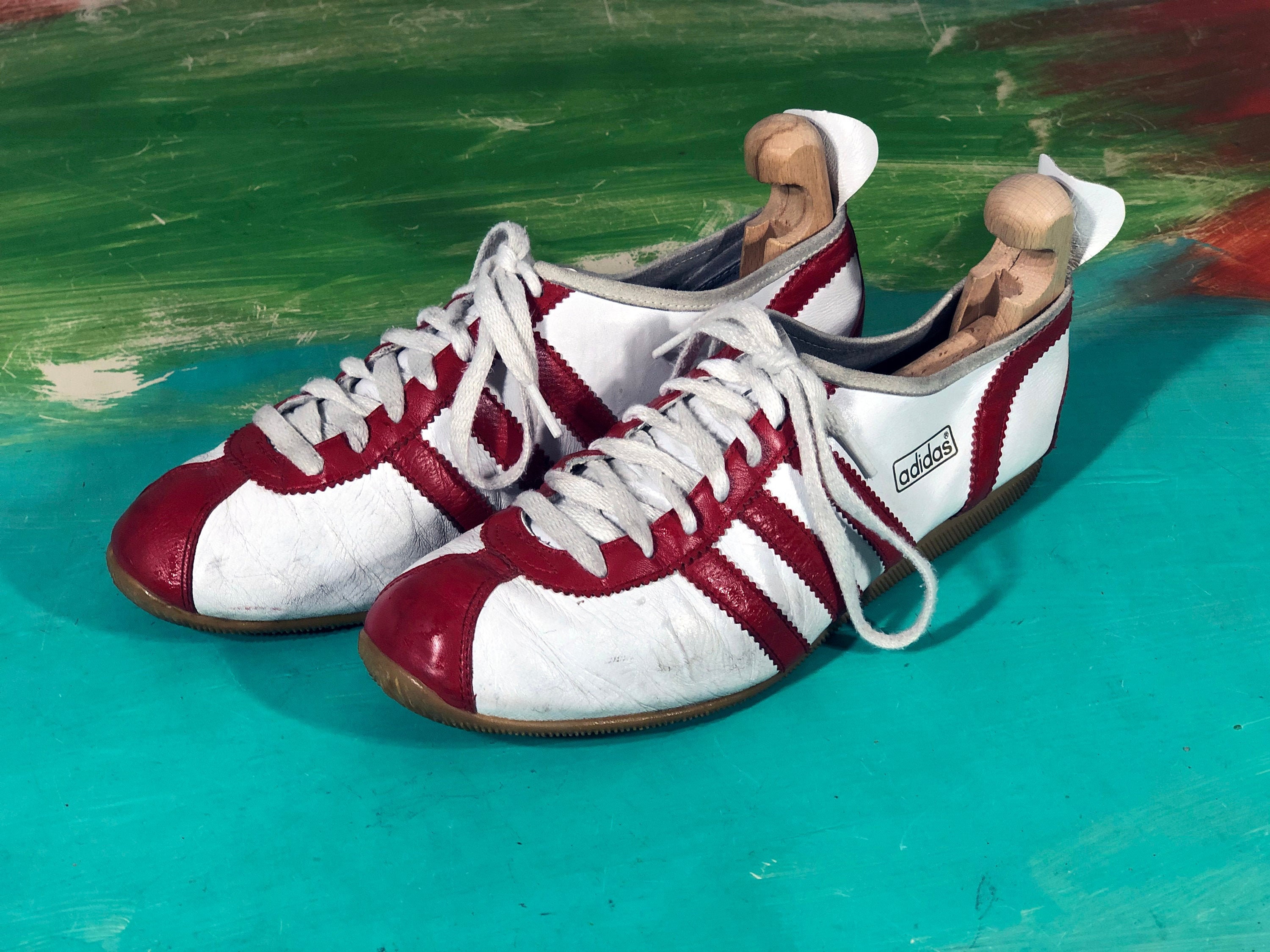 2002 Adidas Vintage zapatillas blancas rojas zapatillas -