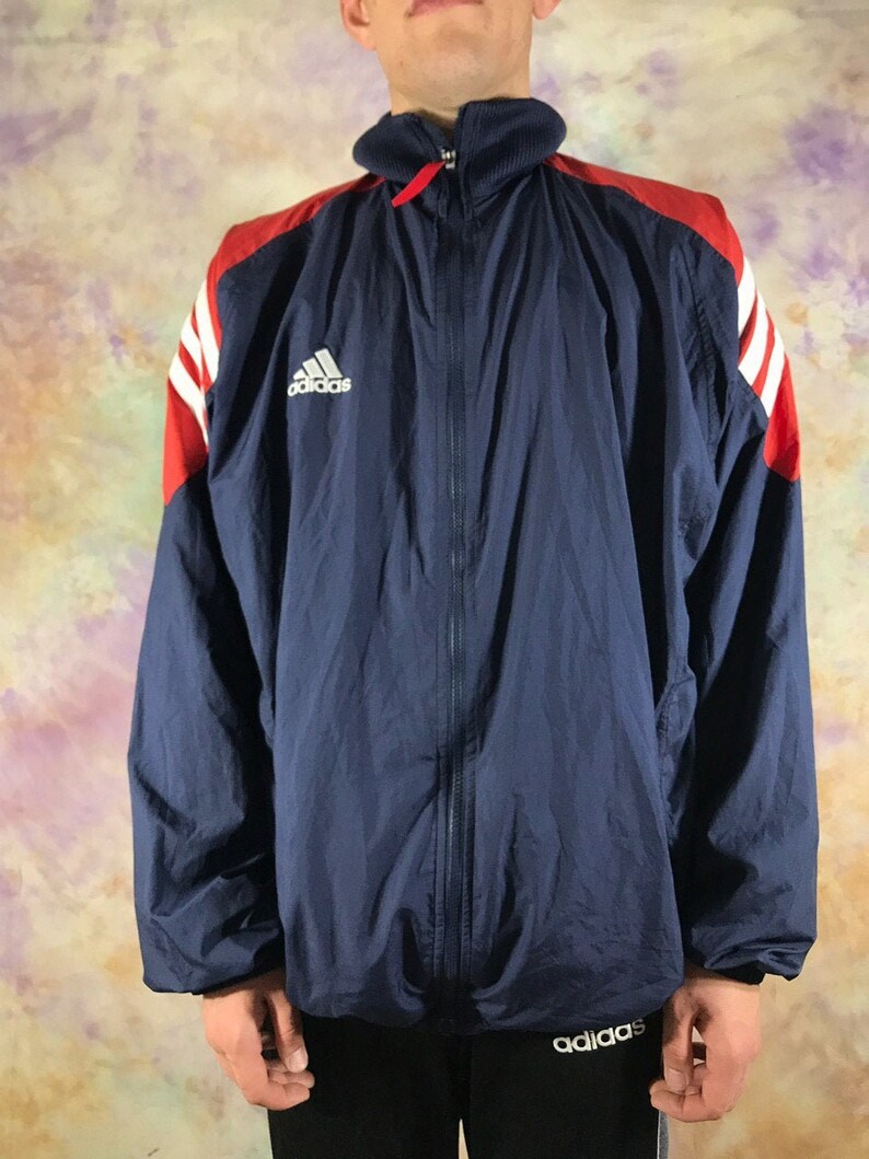 adidas vintage windbreaker red