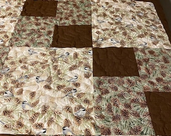 Ambesonne Pine Cone Soft Flannel Fleece Throw Blanket 70 x 90 Cozy Plush for Indoor and Outdoor Use Botanical Forest Fir Needles Acorns Ants Leaves Woodland in The Spring Graphic Multicolor
