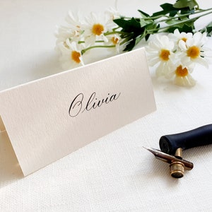 Ivory Place Cards - Handwritten Wedding Place Cards, Wedding Name Cards, Place Names, Place Setting -  Wedding Calligraphy