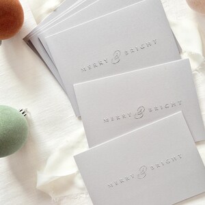 Merry and Bright Christmas Card, Holiday Greeting Cards, Letterpress Printed Stationery