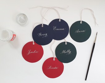 Personalised Christmas calligraphy gift tag