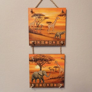 African Decor Housewares Decor African Wall Decor Africa Decor Handmade Decoupage Decor Hanging Home Decor Gift Ideas Home Gift Africa Style