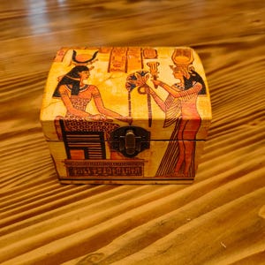 Egyptisk ask Forntida Egypten Mytologi Dekorask Smyckeskrin Egyptisk ask Heminredning Handgjord ask Egyptiska gudar Faraoerna Dekor Presentask