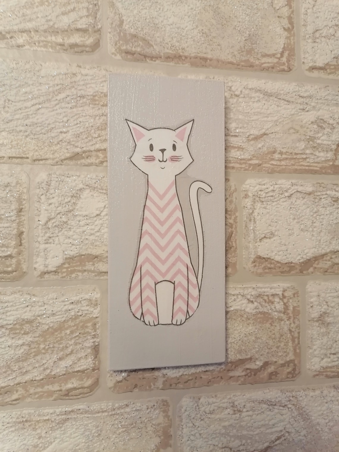 Cat Decor Kitty Wall Decor Nursery Cat Wall Decor Cat Hanging Etsy